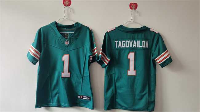 Women%27s Miami Dolphins #1 Tua Tagovailoa Aqua F.U.S.E Vapor Untouchable Stitched Jersey